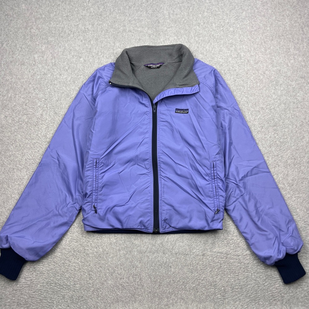 VTG Patagonia Jacket Womens M/L* Purple Fleece Lined Shelled Zip Bomber USA 90s